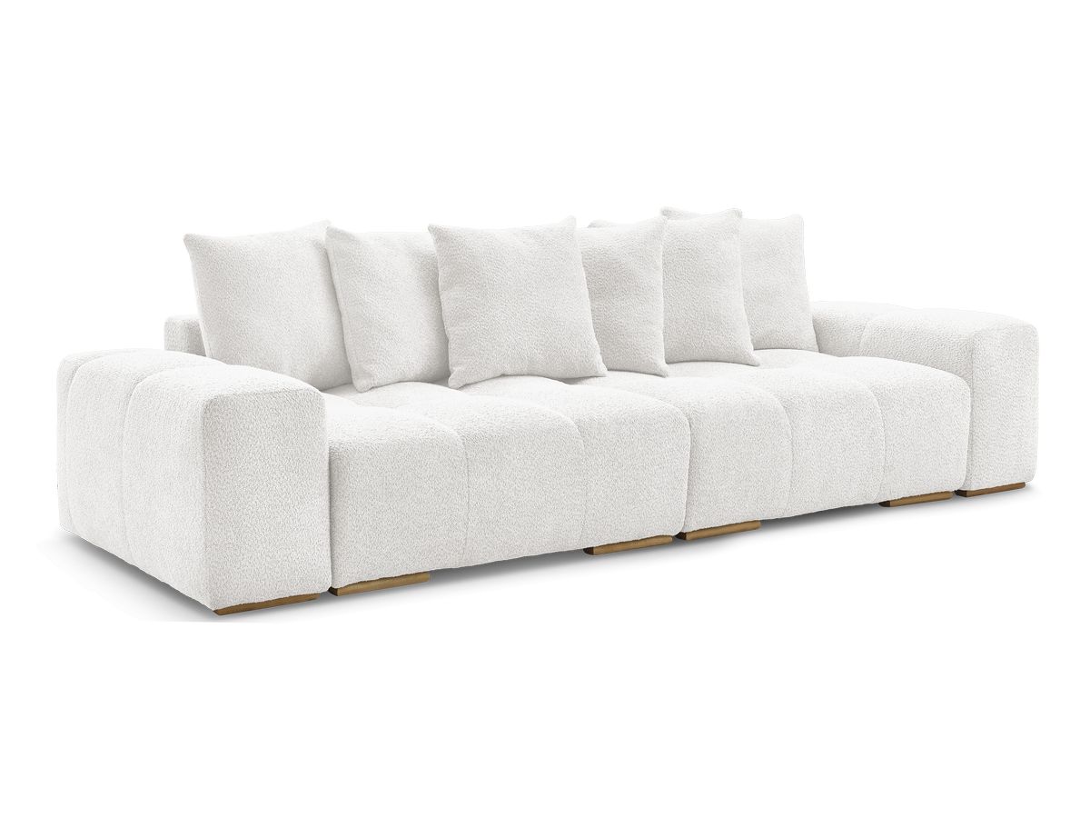 Canapé droit convertible coffre ANAKIN tissu bouclette