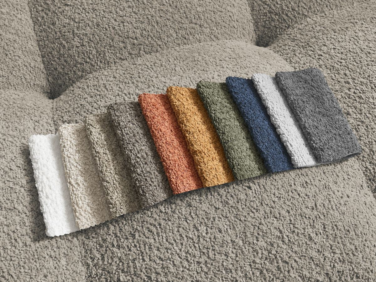 Canapé droit convertible coffre ANAKIN tissu bouclette