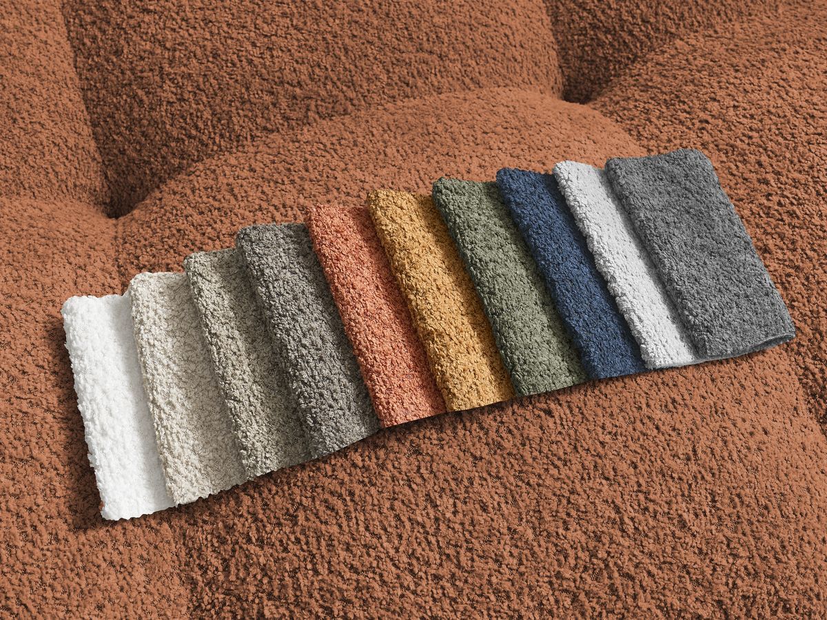Canapé droit convertible coffre ANAKIN tissu bouclette
