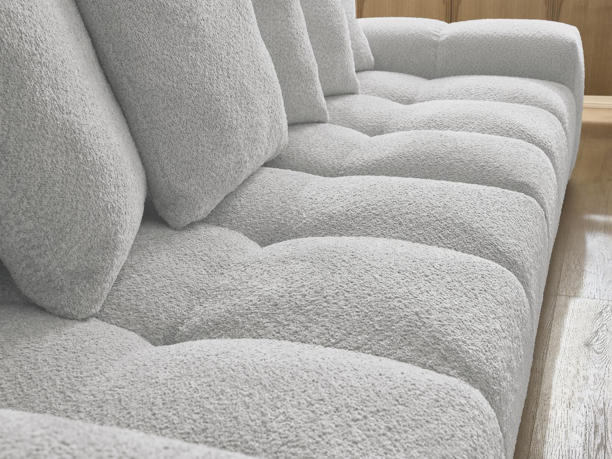 Canapé droit convertible coffre ANAKIN tissu bouclette
