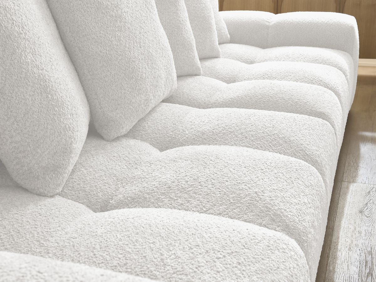 Canapé droit convertible coffre ANAKIN tissu bouclette