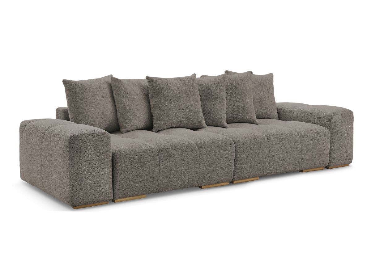 Canapé droit convertible coffre ANAKIN tissu bouclette