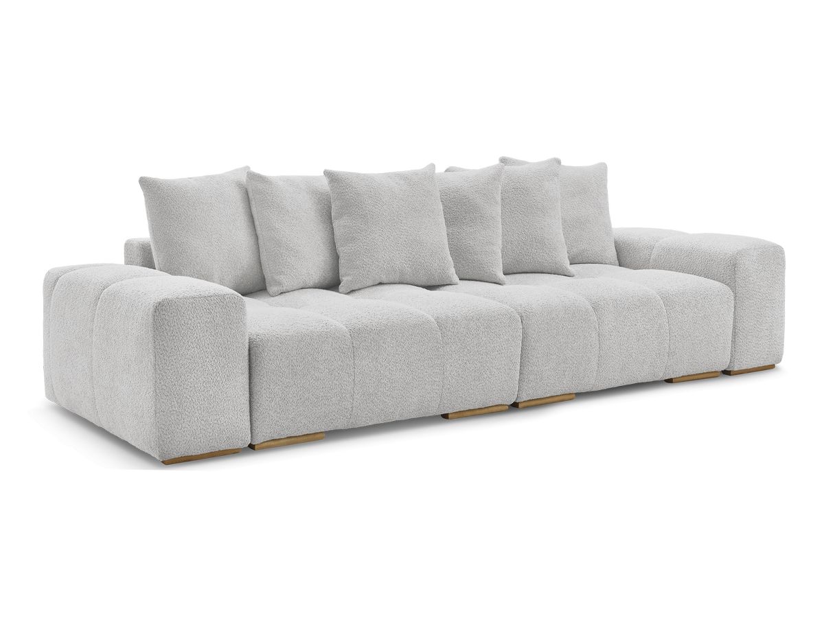 Canapé droit convertible coffre ANAKIN tissu bouclette