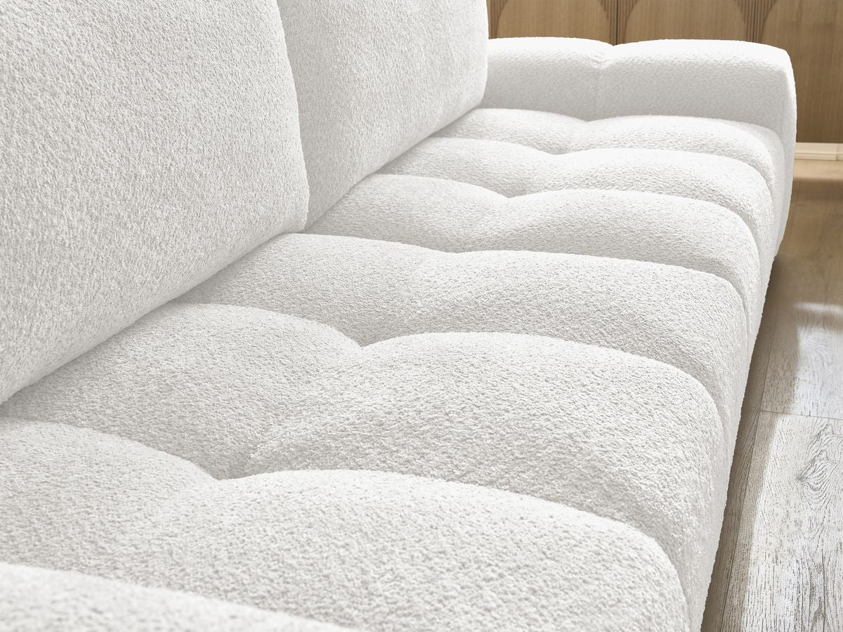 Canapé droit convertible coffre ANAKIN tissu bouclette