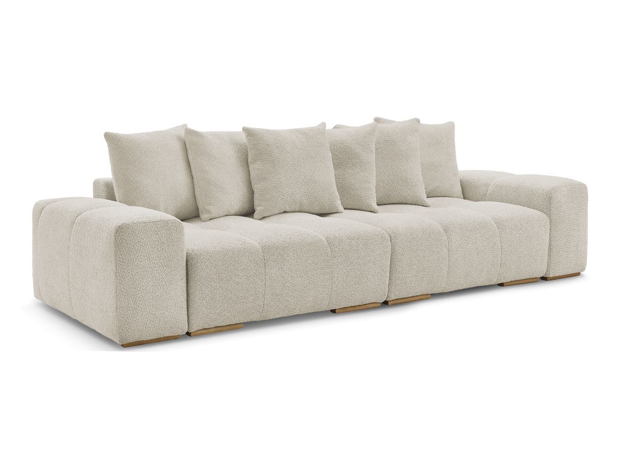 Canapé droit convertible coffre ANAKIN tissu bouclette