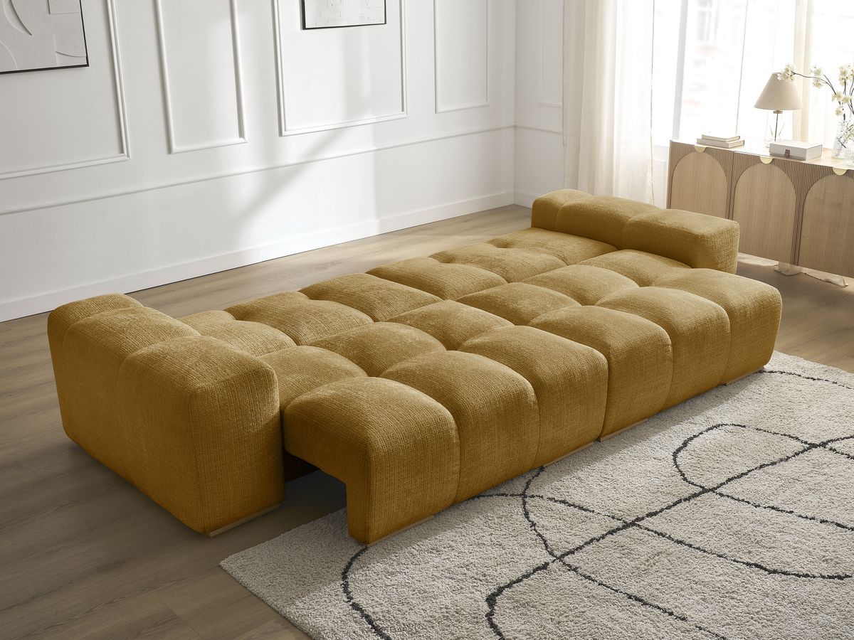 Canapé droit convertible coffre ANAKIN tissu texturé