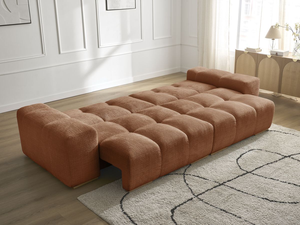 Canapé droit convertible coffre ANAKIN tissu texturé