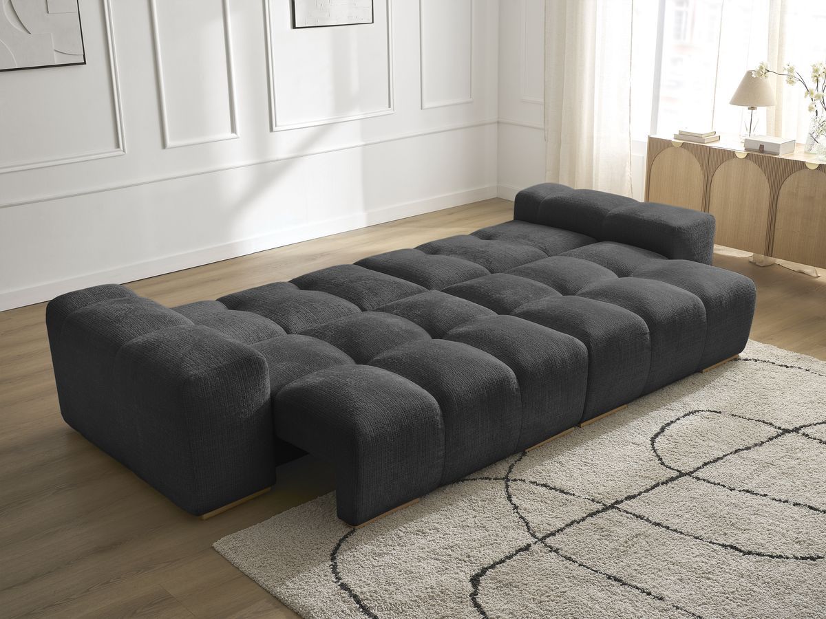 Canapé droit convertible coffre ANAKIN tissu texturé