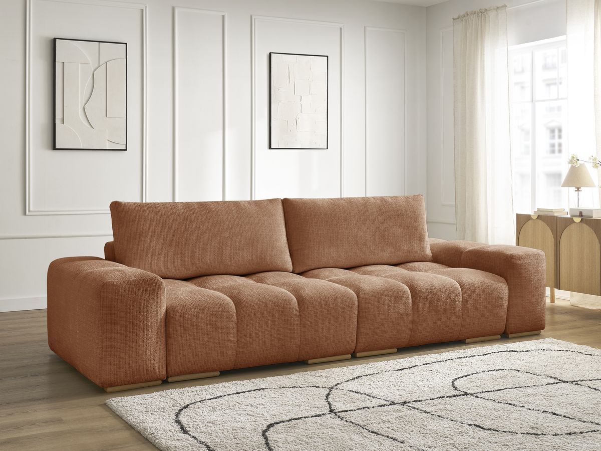 Canapé droit convertible coffre ANAKIN tissu texturé