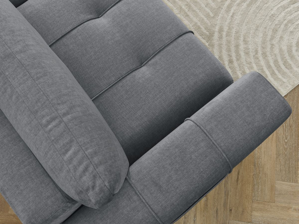 Canapé droit convertible coffre ARSENE tissu velours