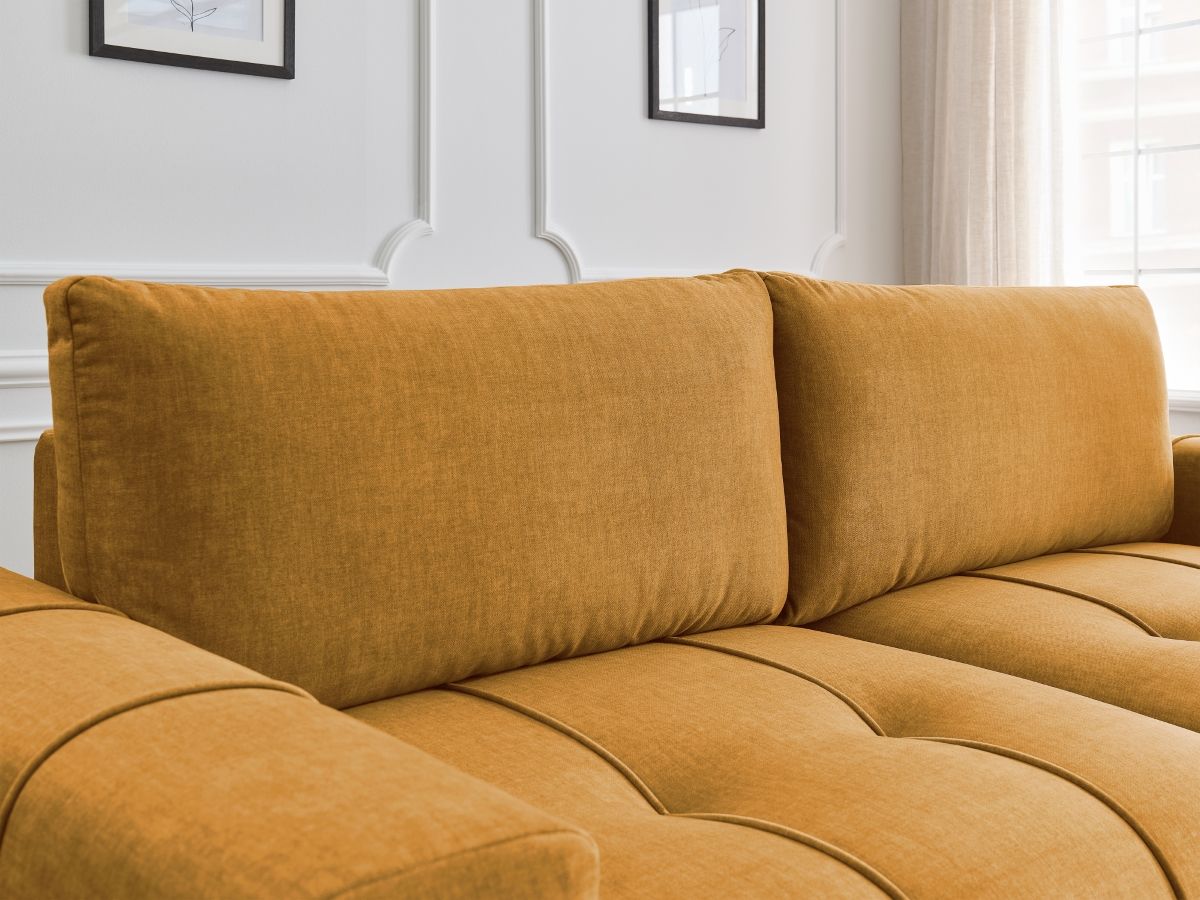 Canapé droit convertible coffre ARSENE tissu velours