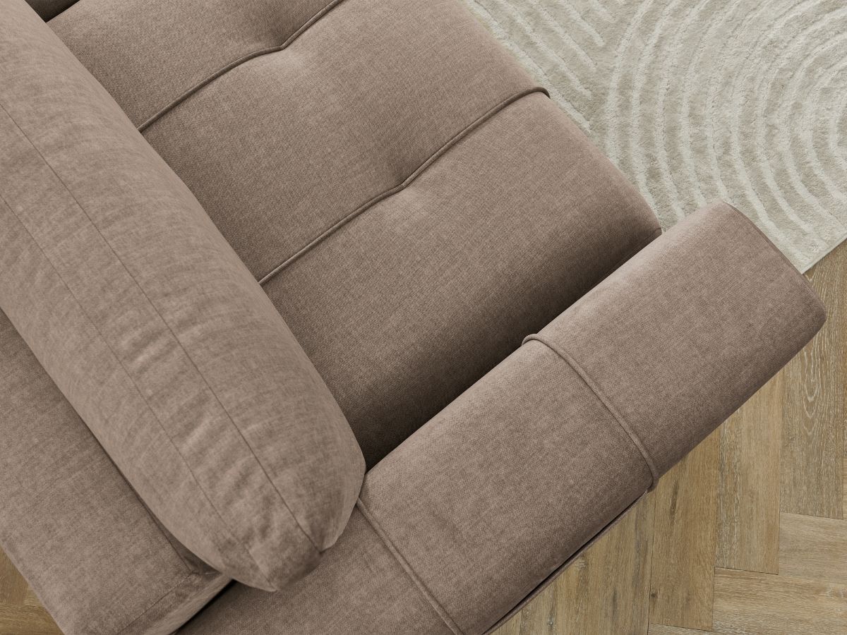 Canapé droit convertible coffre ARSENE tissu velours