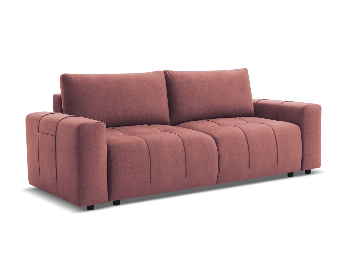 Canapé droit convertible coffre ARSENE tissu velours