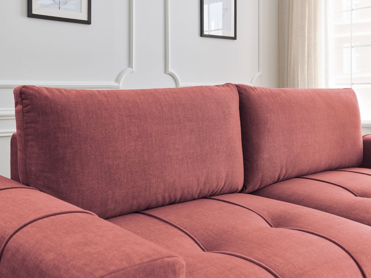 Canapé droit convertible coffre ARSENE tissu velours