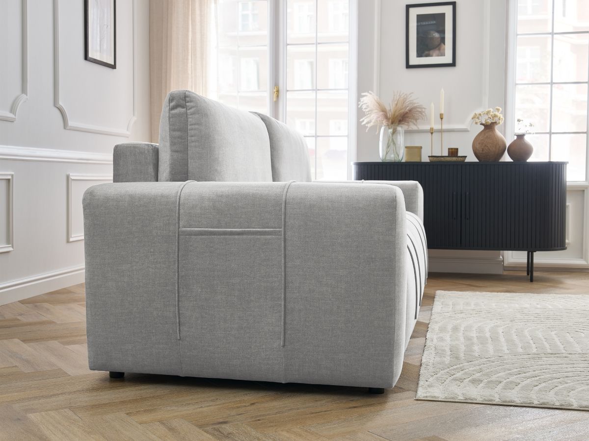 Canapé droit convertible coffre ARSENE tissu velours