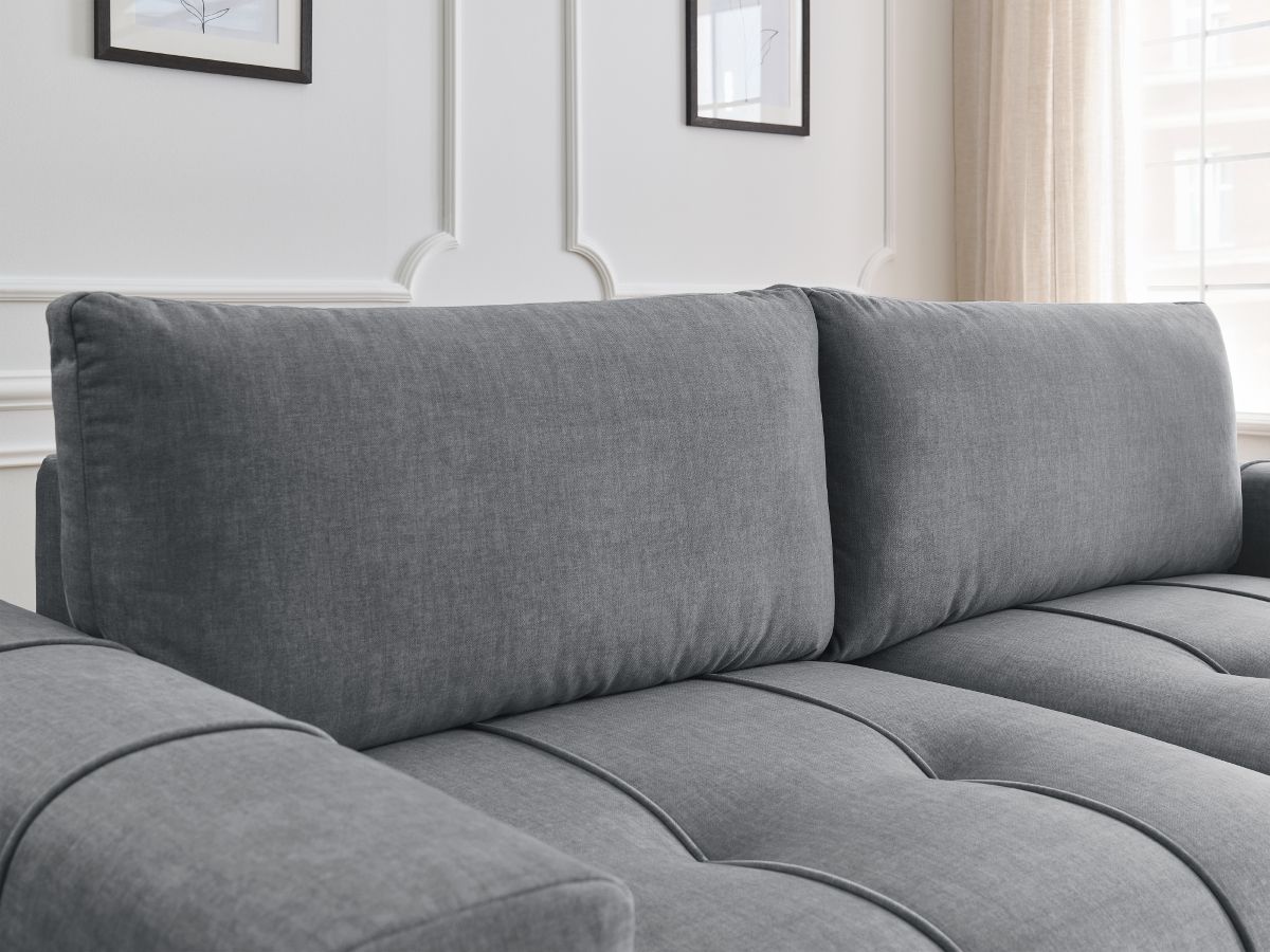 Canapé droit convertible coffre ARSENE tissu velours