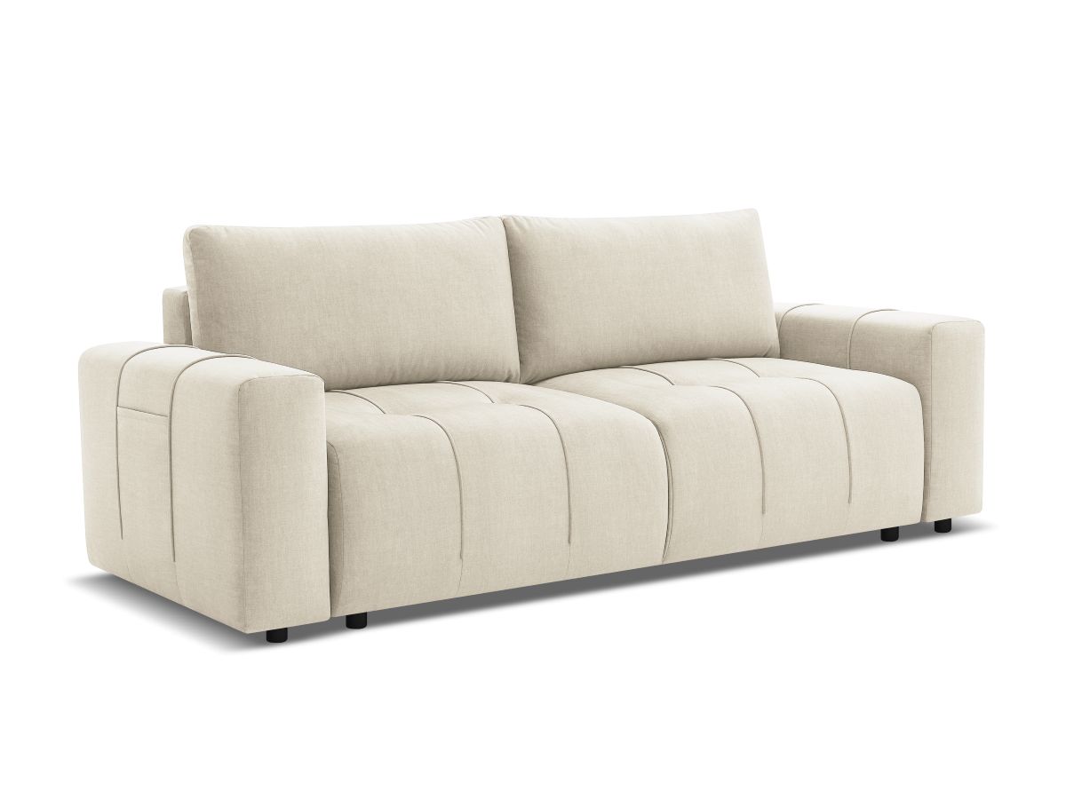Canapé droit convertible coffre ARSENE tissu velours