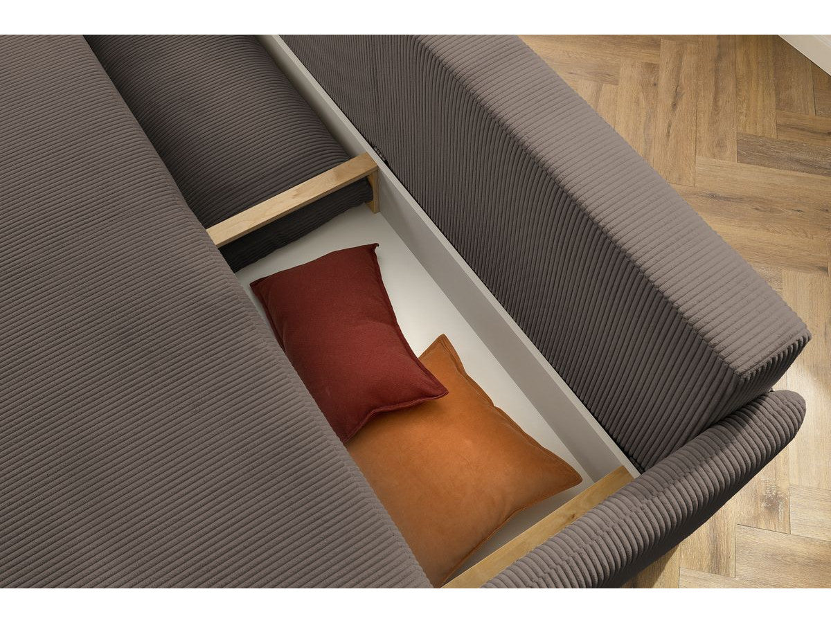 Canapé droit convertible coffre MARCEL velours côtelé
