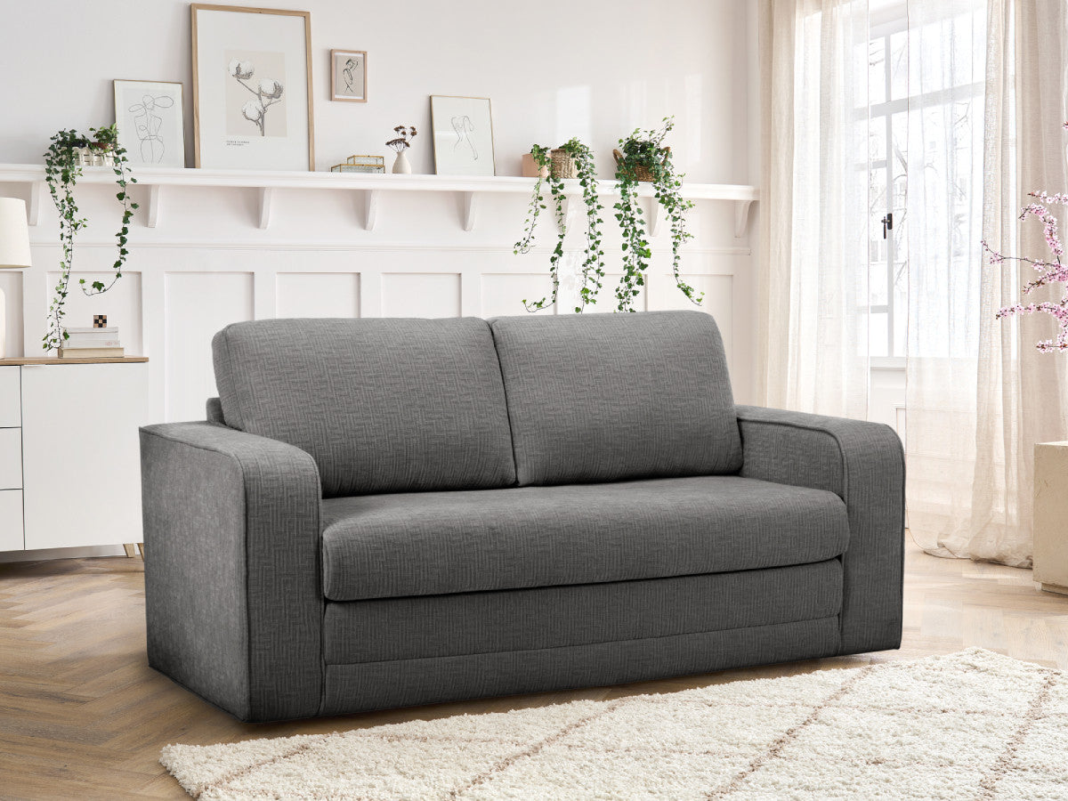 Canapé droit convertible déplimousse COME tissu texturé