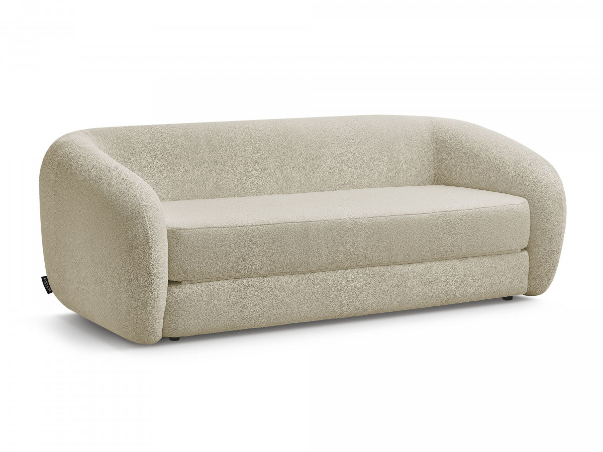 Canapé droit convertible déplimousse NEYO tissu bouclette