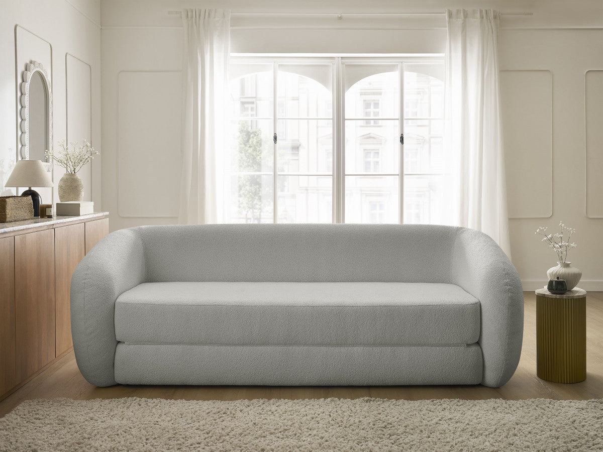 Canapé droit convertible déplimousse NEYO tissu bouclette