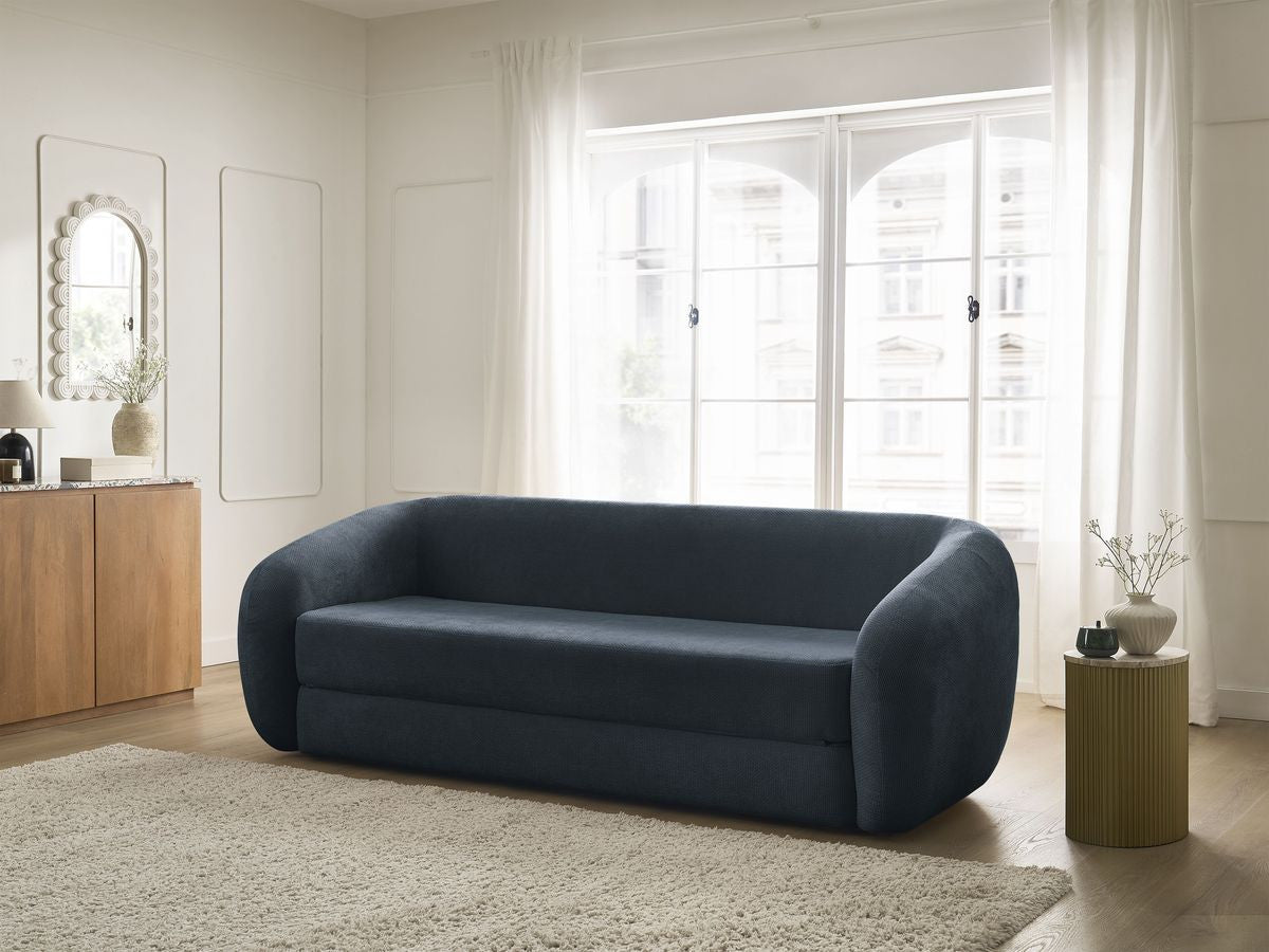 Canapé droit convertible déplimousse NEYO tissu lisse
