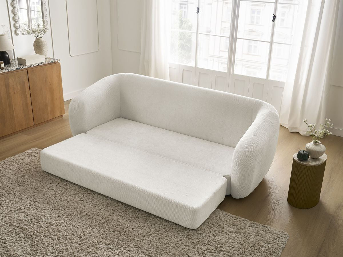 Canapé droit convertible déplimousse NEYO tissu lisse