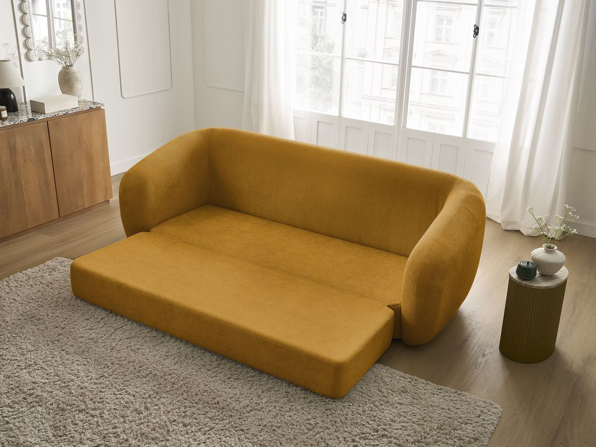Canapé droit convertible déplimousse NEYO tissu lisse