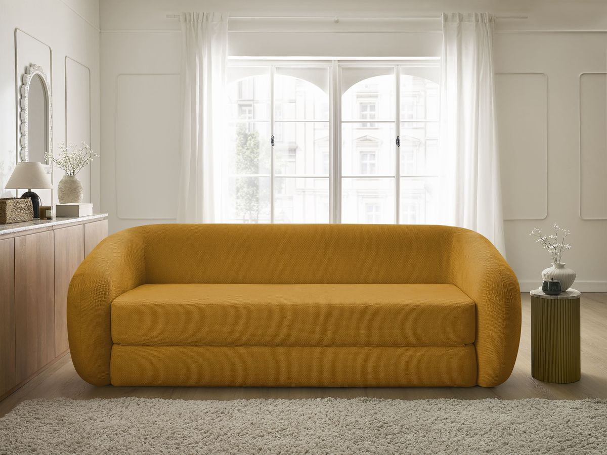 Canapé droit convertible déplimousse NEYO tissu lisse