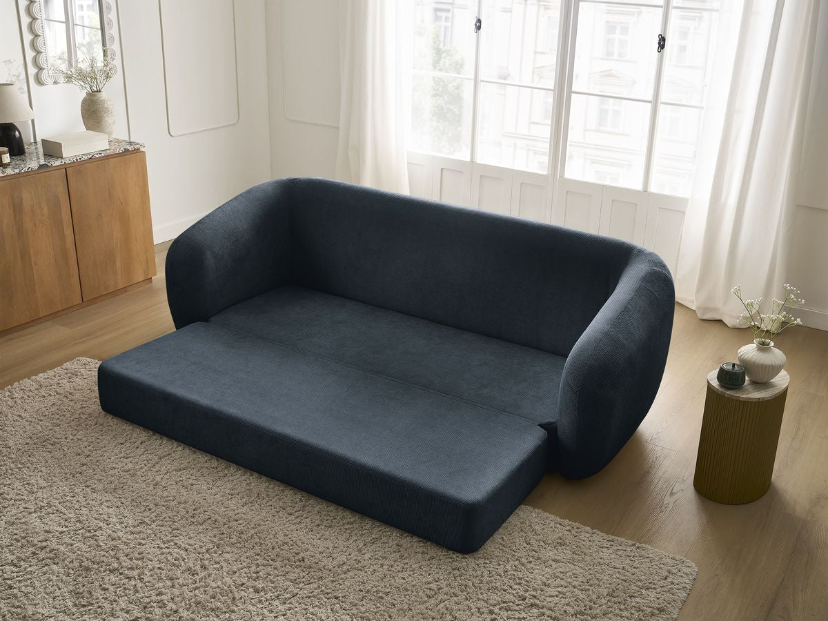 Canapé droit convertible déplimousse NEYO tissu lisse