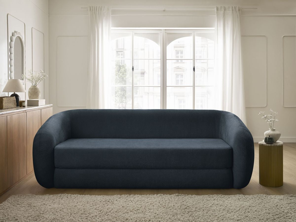 Canapé droit convertible déplimousse NEYO tissu lisse