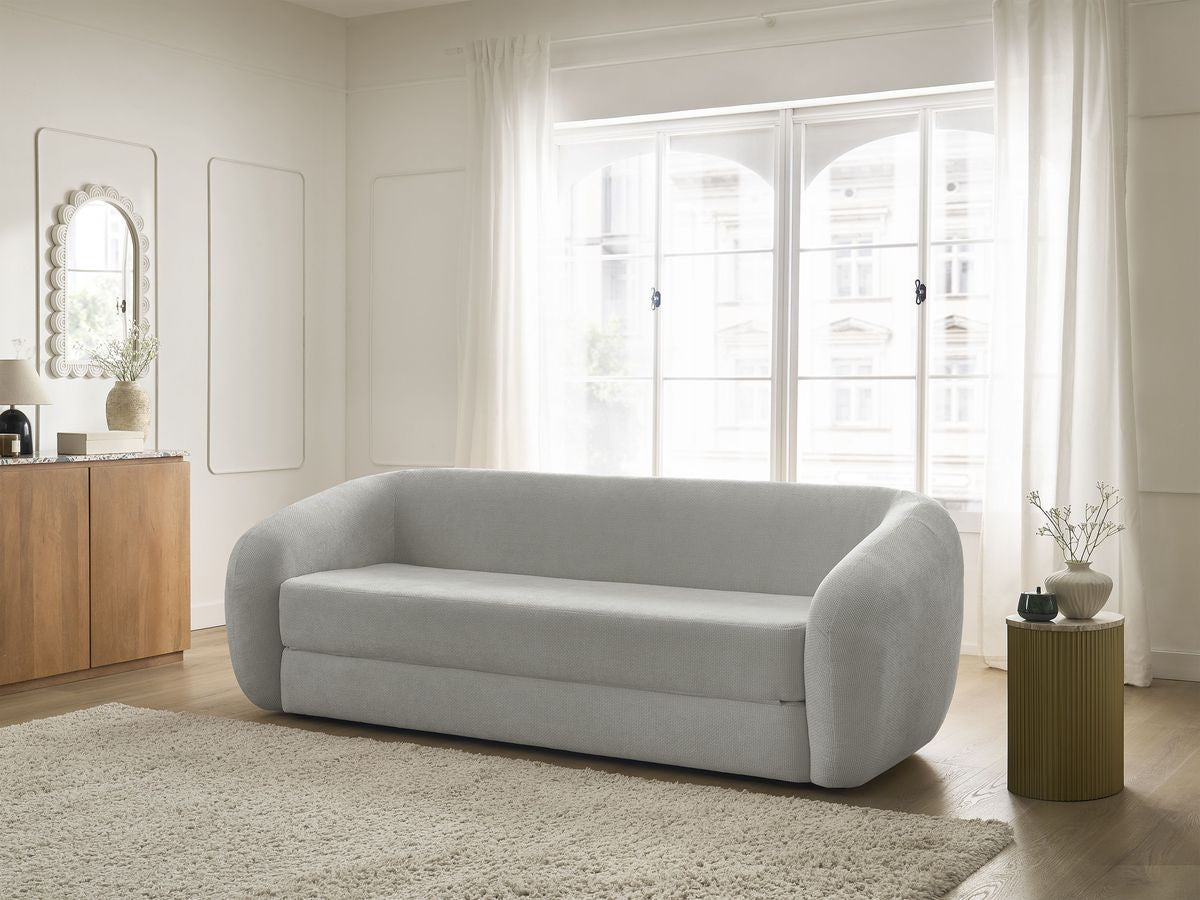 Canapé droit convertible déplimousse NEYO tissu lisse