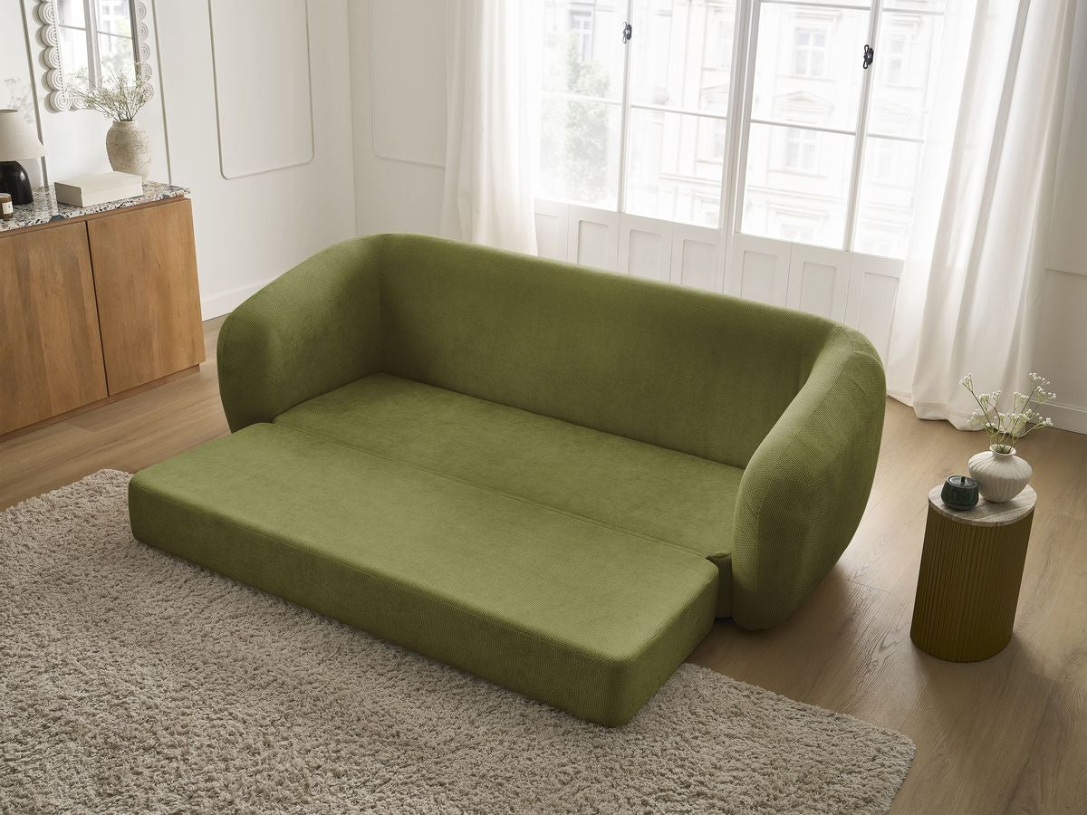 Canapé droit convertible déplimousse NEYO tissu lisse