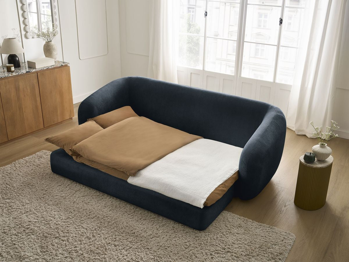 Canapé droit convertible déplimousse NEYO tissu lisse