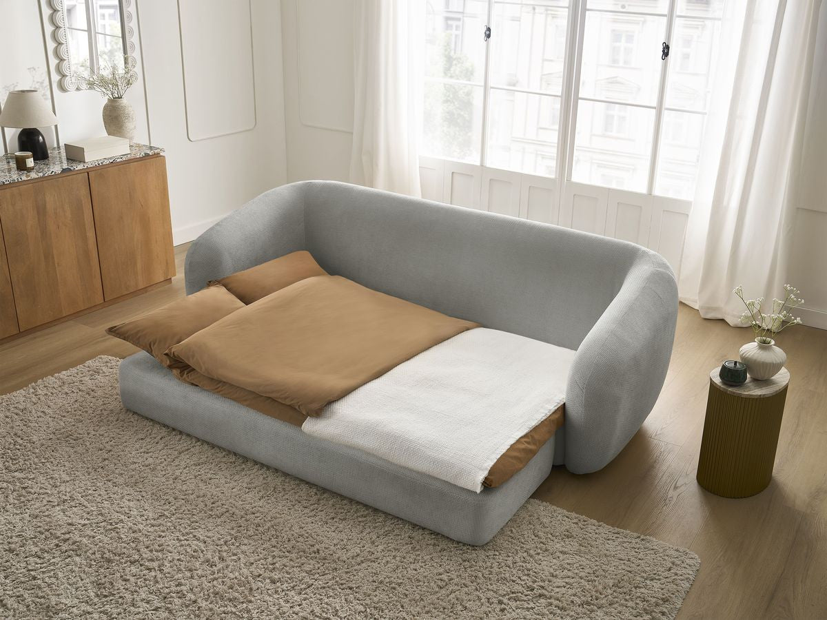 Canapé droit convertible déplimousse NEYO tissu lisse