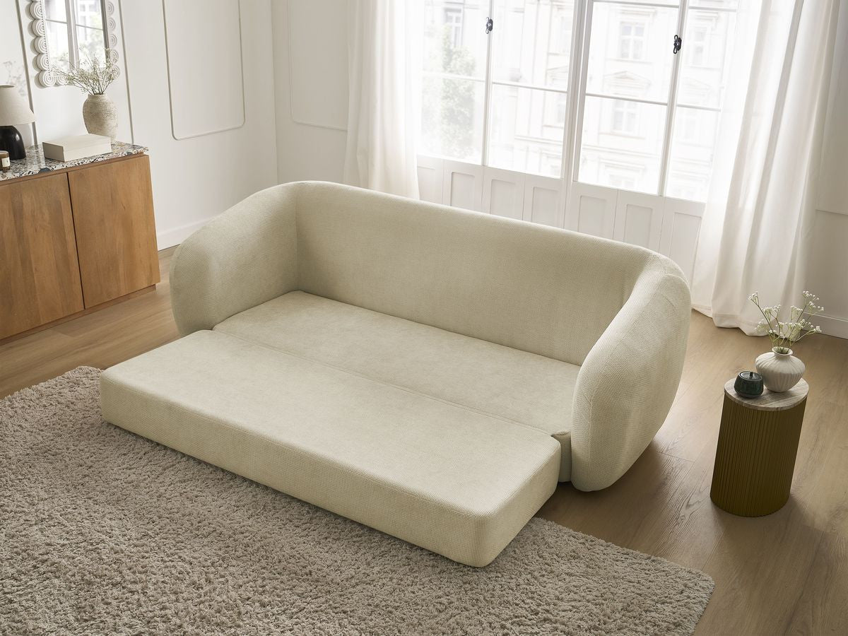 Canapé droit convertible déplimousse NEYO tissu lisse