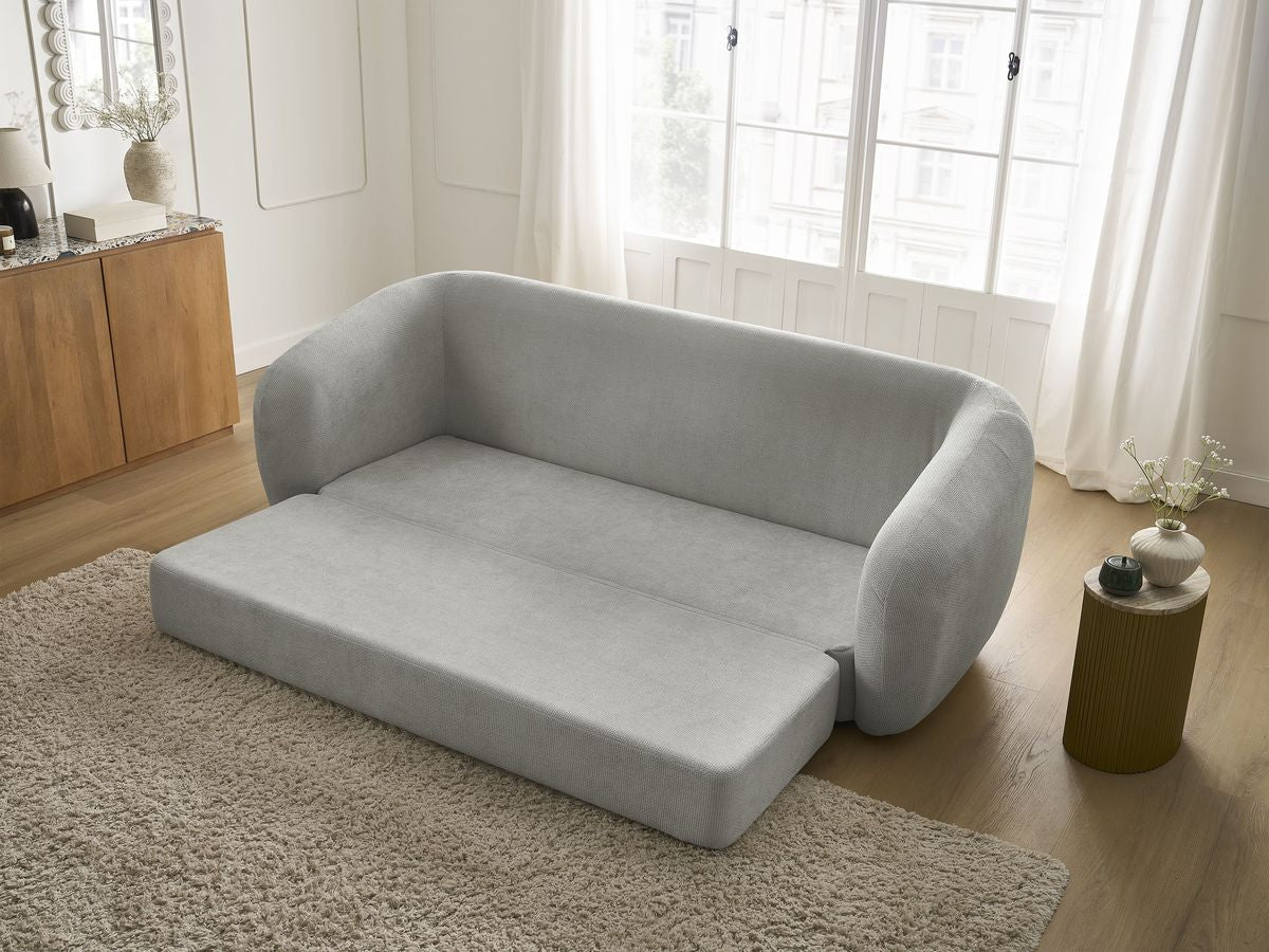 Canapé droit convertible déplimousse NEYO tissu lisse