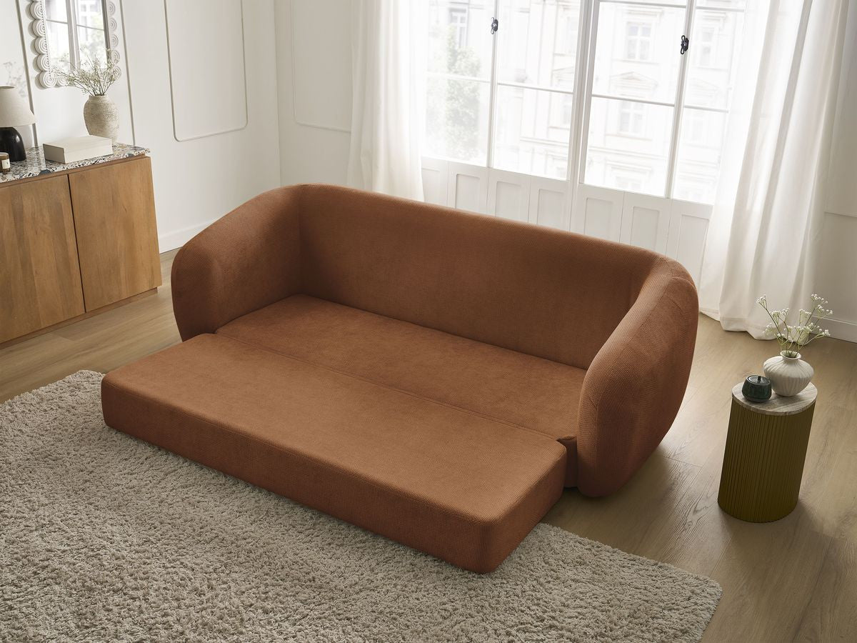 Canapé droit convertible déplimousse NEYO tissu lisse