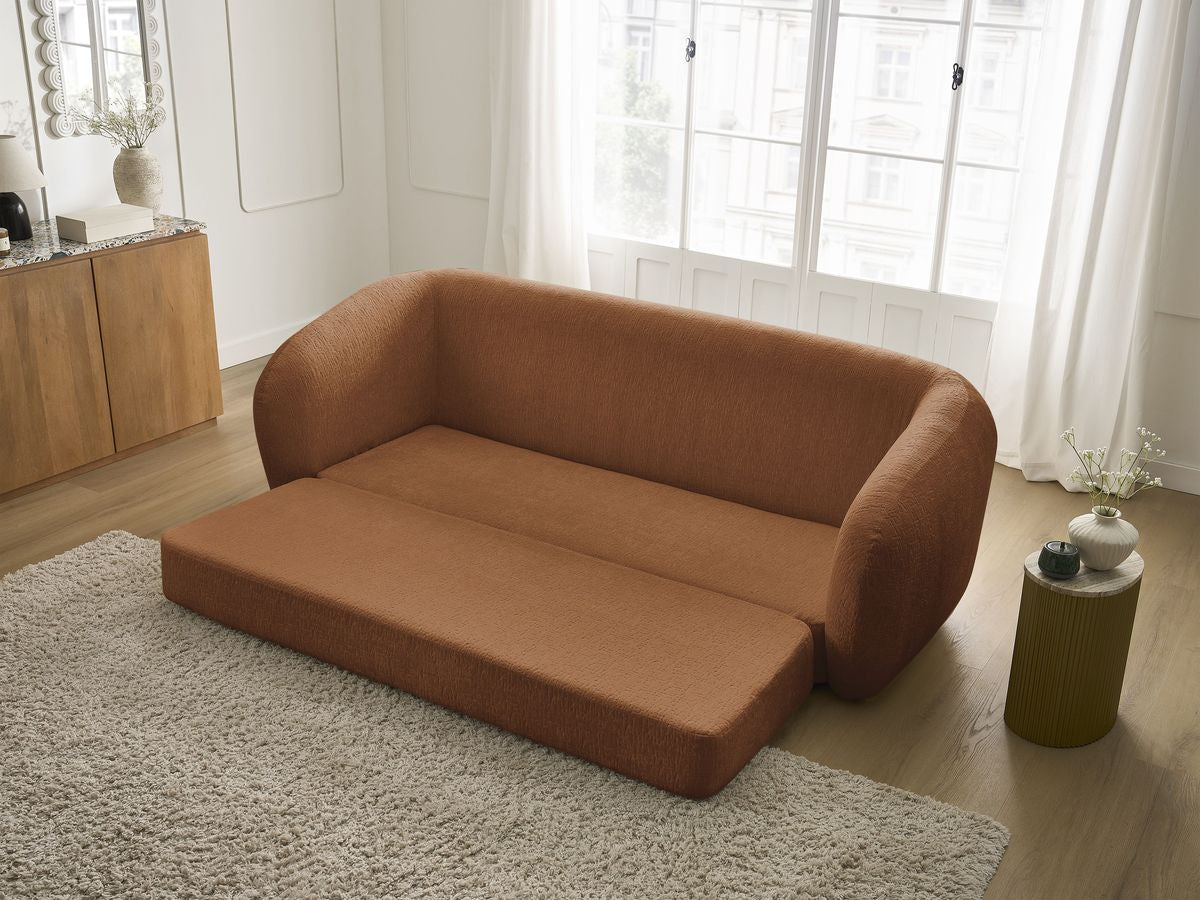 Canapé droit convertible déplimousse NEYO tissu texturé