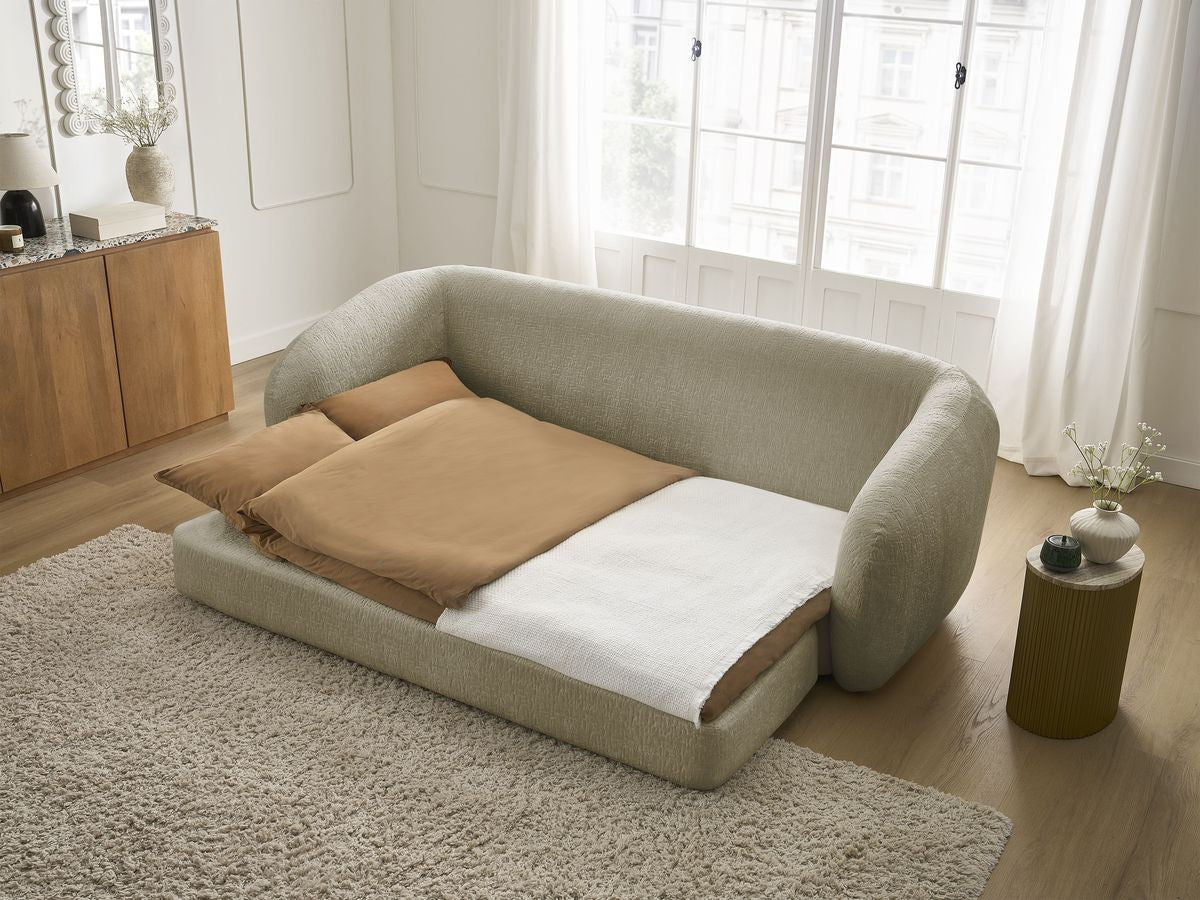 Canapé droit convertible déplimousse NEYO tissu texturé