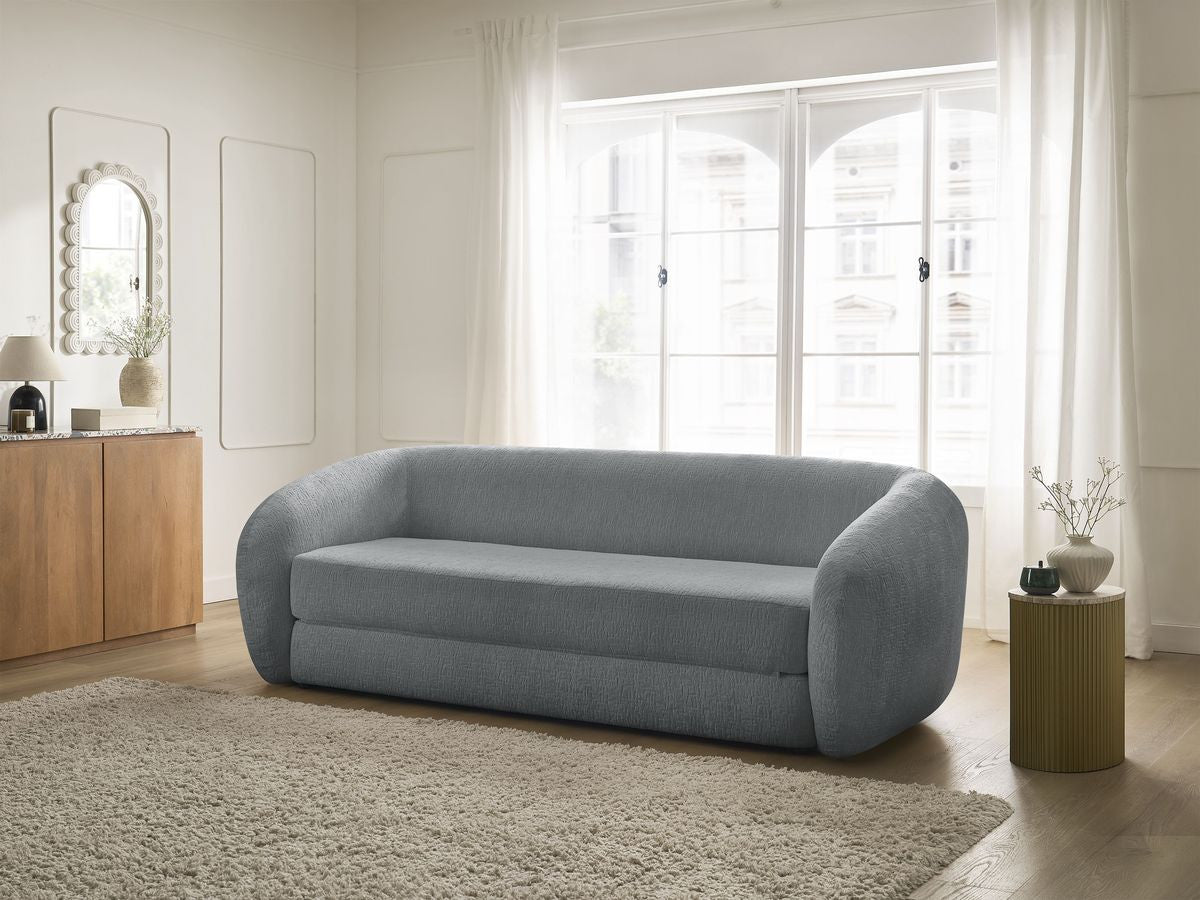 Canapé droit convertible déplimousse NEYO tissu texturé
