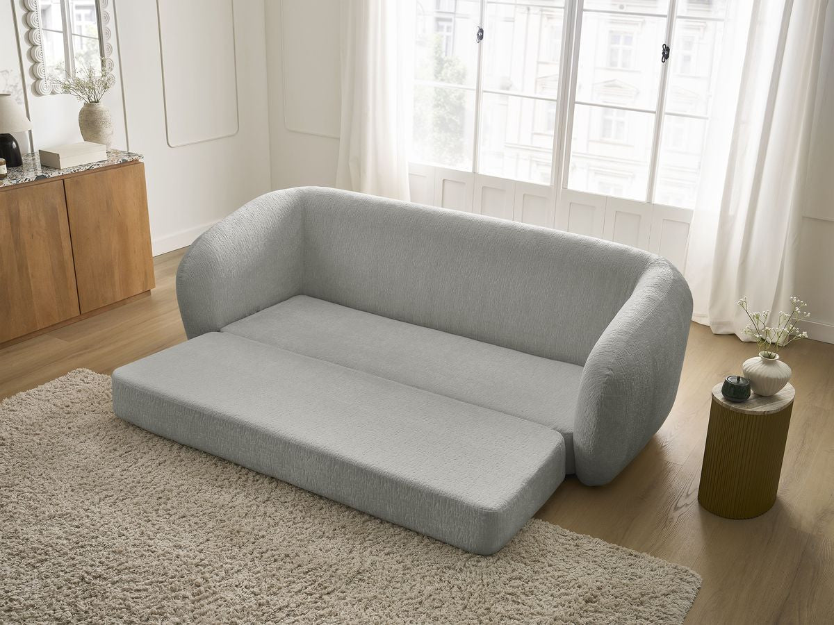 Canapé droit convertible déplimousse NEYO tissu texturé