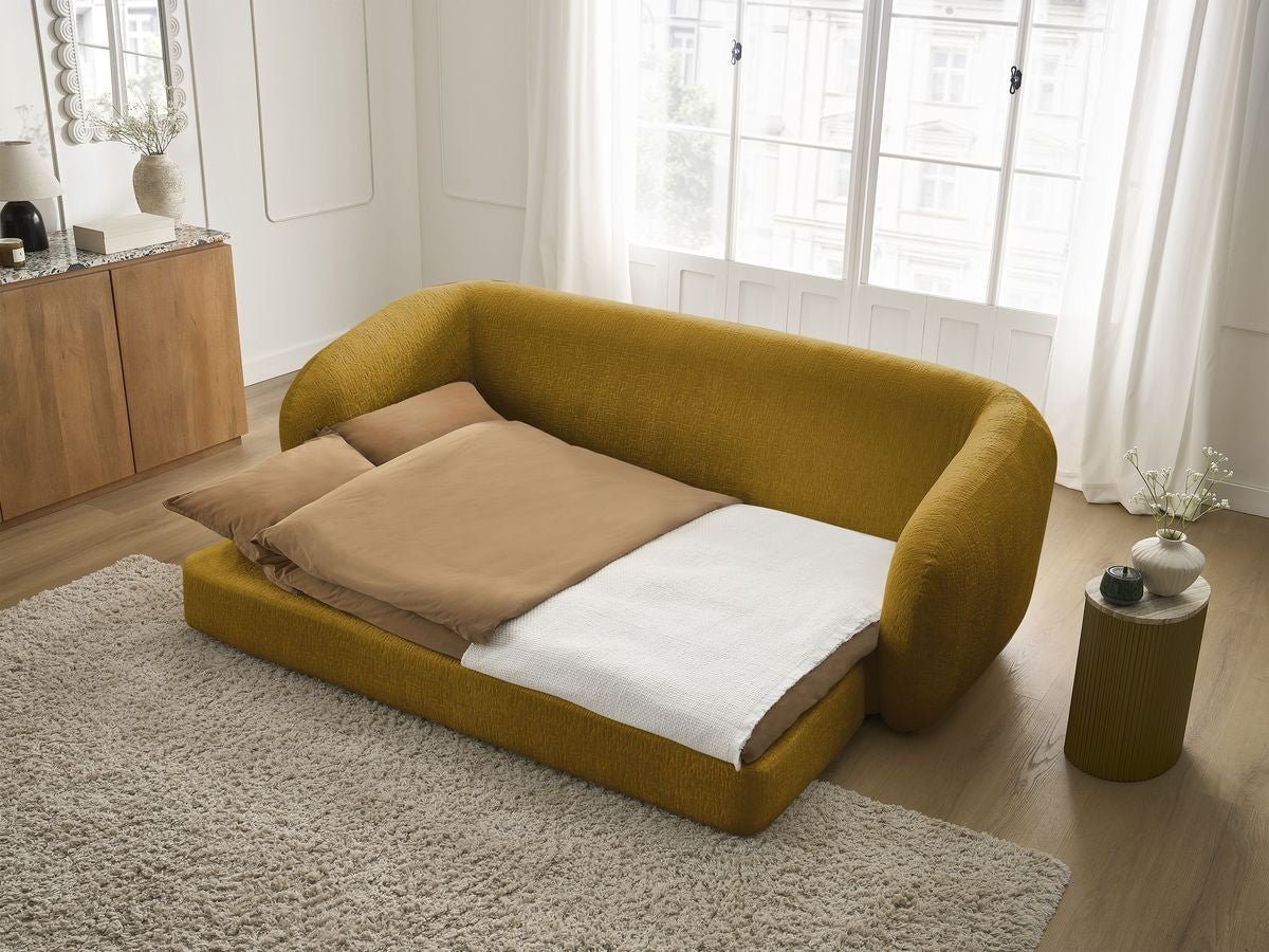 Canapé droit convertible déplimousse NEYO tissu texturé