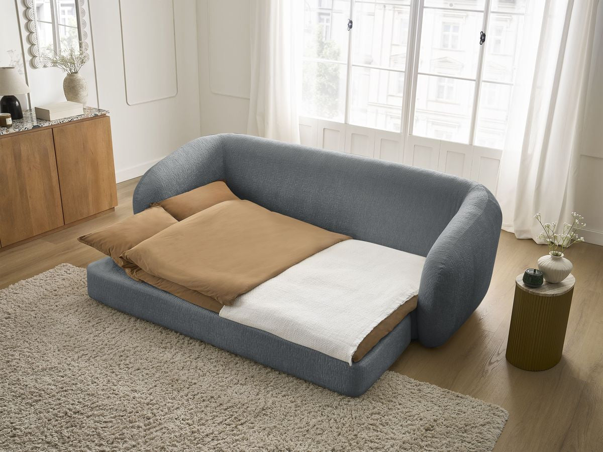 Canapé droit convertible déplimousse NEYO tissu texturé