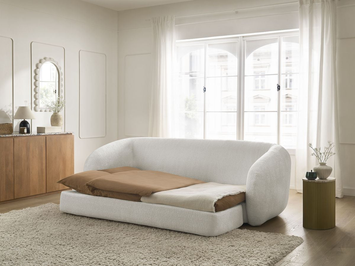 Canapé droit convertible déplimousse NEYO tissu texturé