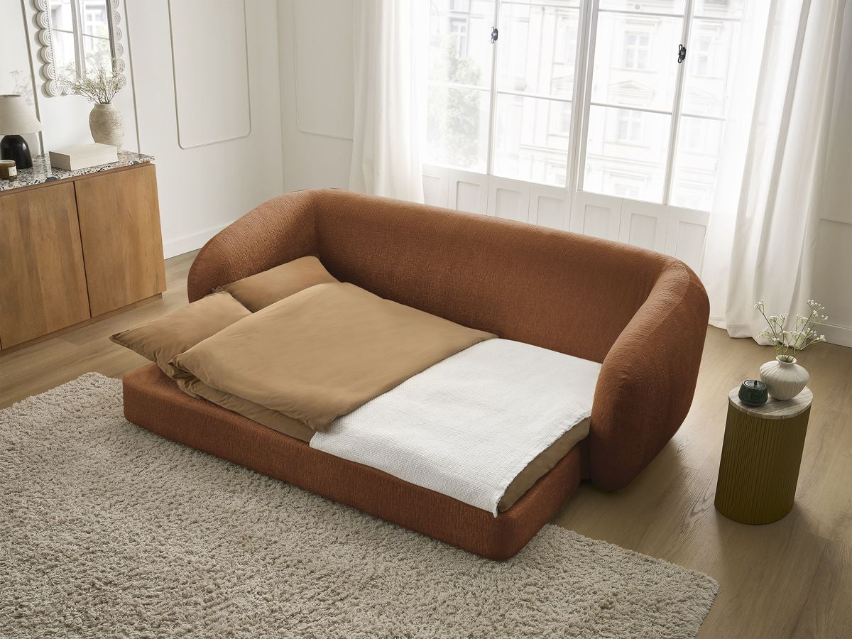 Canapé droit convertible déplimousse NEYO tissu texturé
