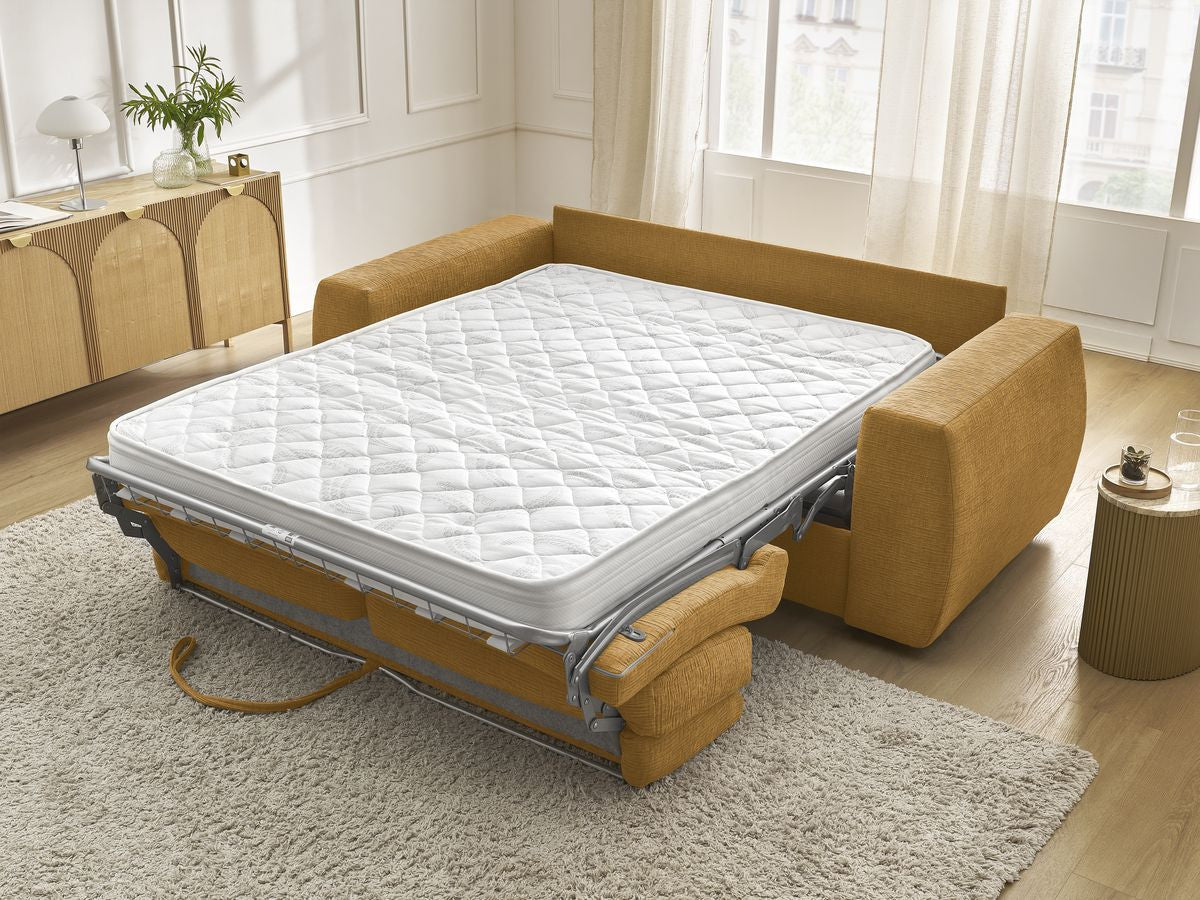 Canapé droit convertible HUGO ouverture express tissu texturé