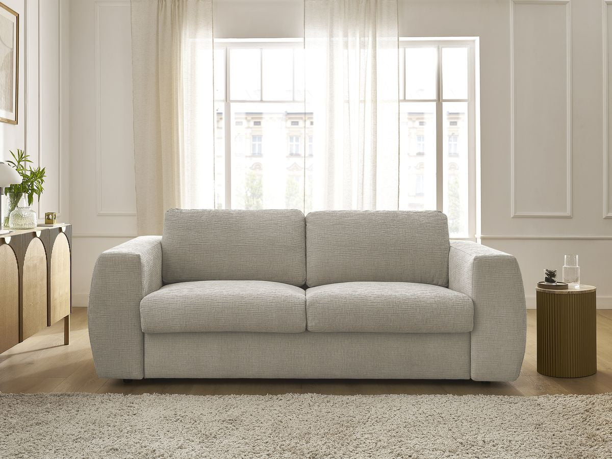 Canapé droit convertible HUGO ouverture express tissu texturé