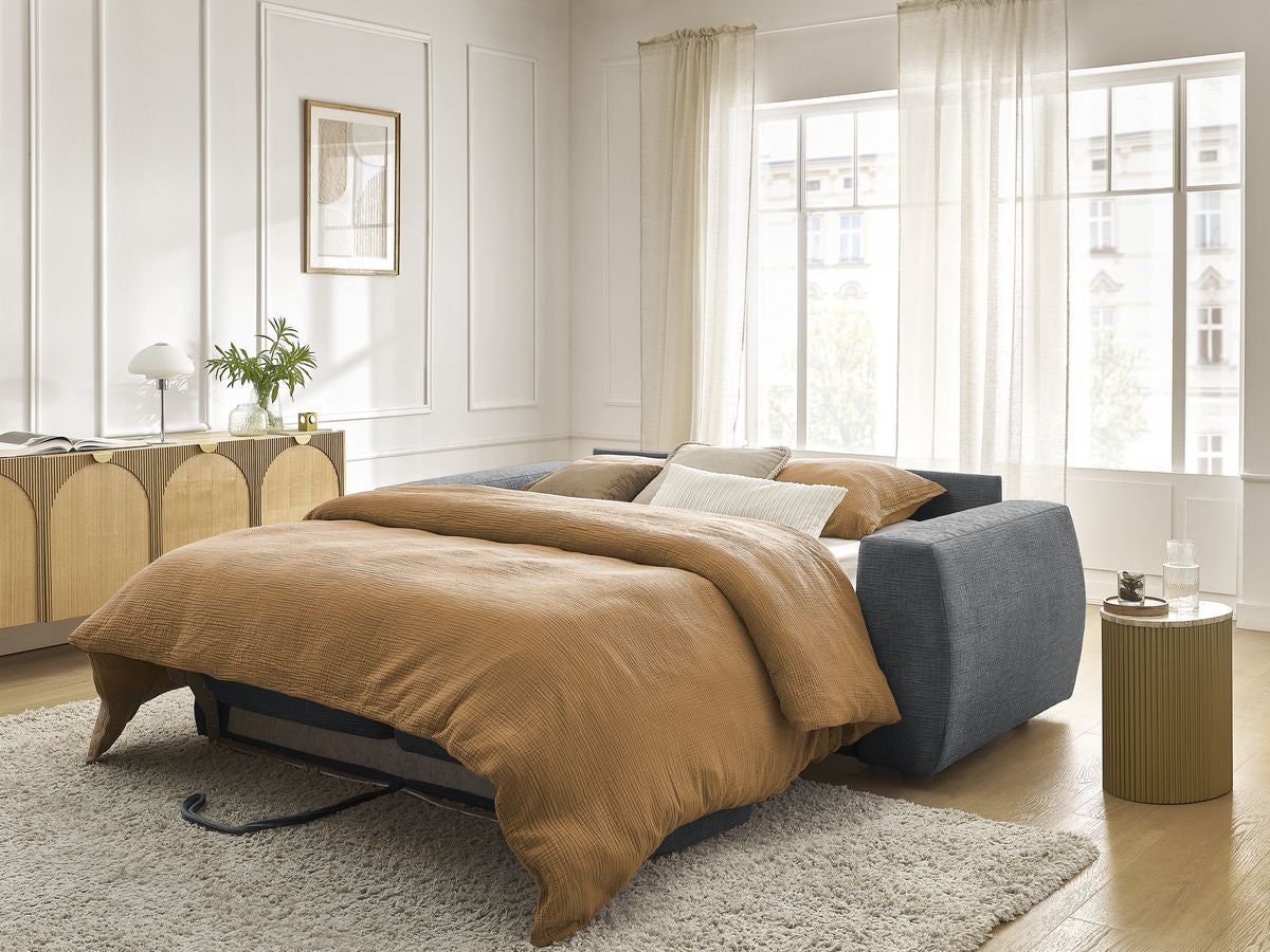 Canapé droit convertible HUGO ouverture express tissu texturé