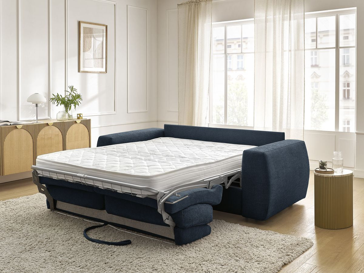 Canapé droit convertible HUGO ouverture express tissu texturé